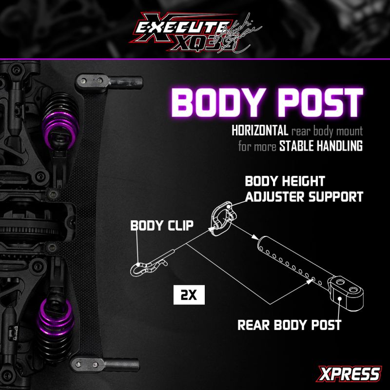 EXECUTE XQ3S 1/10 SPORT TOURING CAR KIT PURPLE HARA LIMITED EDITION