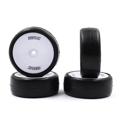 Xpress COMPETITION 28CPM PRE-GLUED CARPET WHEEL SET FOR 1/10 TOURING