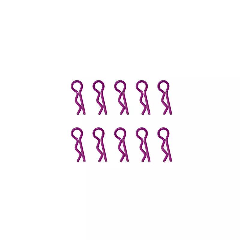 CLIPS DE CARROSSERIE VIOLET ANODISÉS 1/10ÈME 10PCS