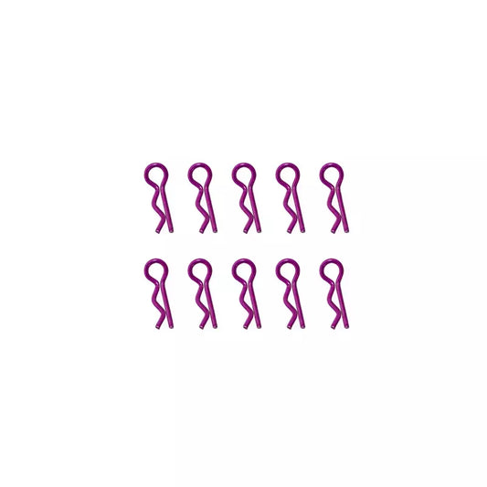 CLIPS DE CARROSSERIE VIOLET ANODISÉS 1/10ÈME 10PCS