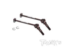 T-Work's CVD BB Drive Shaft Set with Aluminium Axle 47.8mm for Xray X4'23 (2pcs)